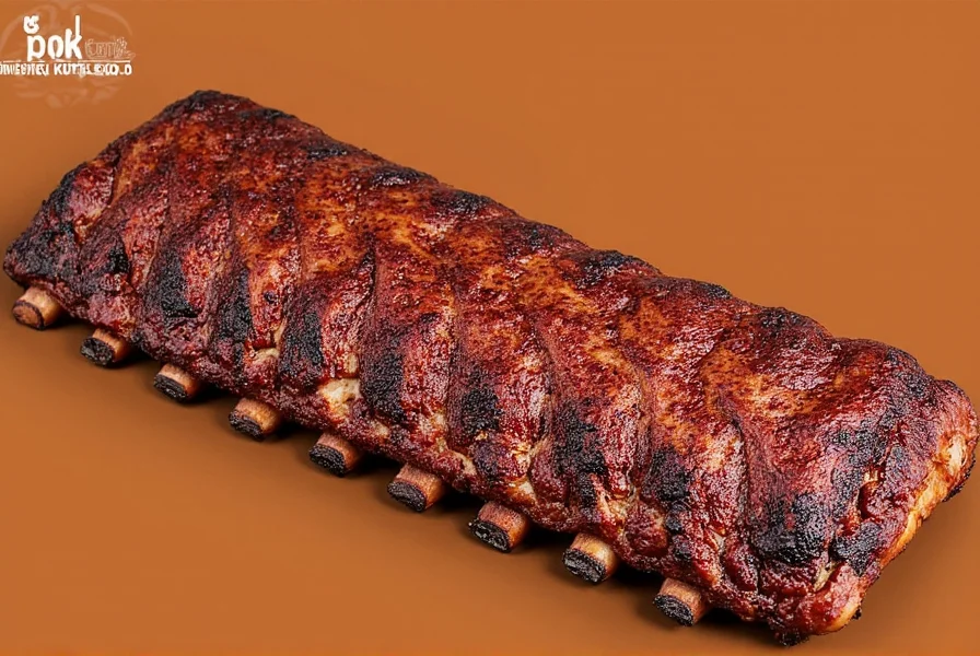 St. Louis style pork ribs cooking on a charcoal grill