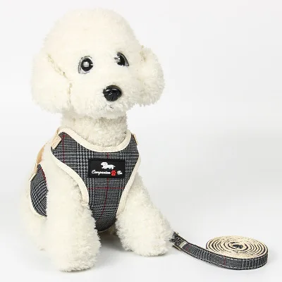 

Chinese wholesale pet striped harness adjustable dog cat harness set for sale