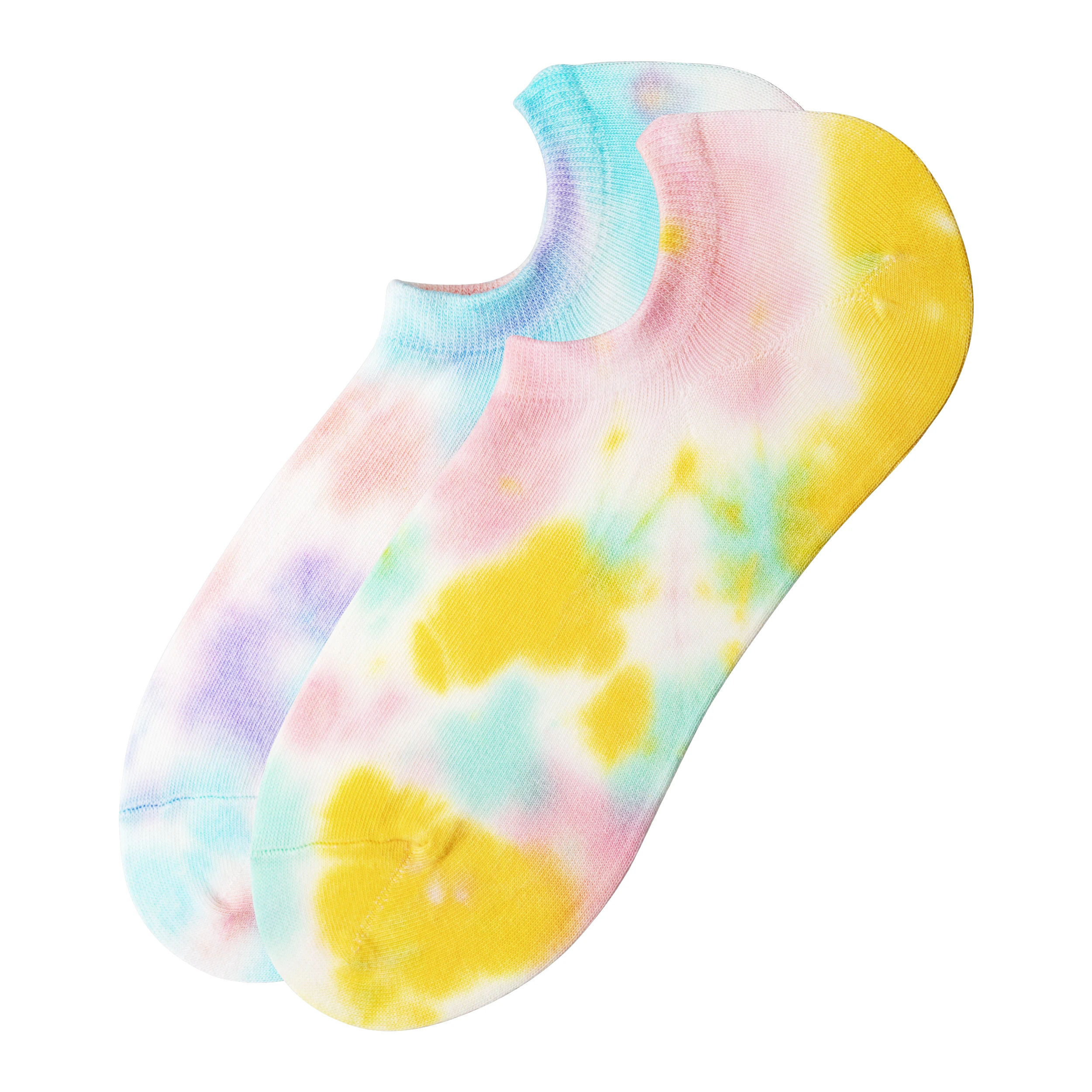 

50% Off Promotion Unisex Fashion Gift Couple Summer Tie Dye Cotton No Show Thin Lovers Socks