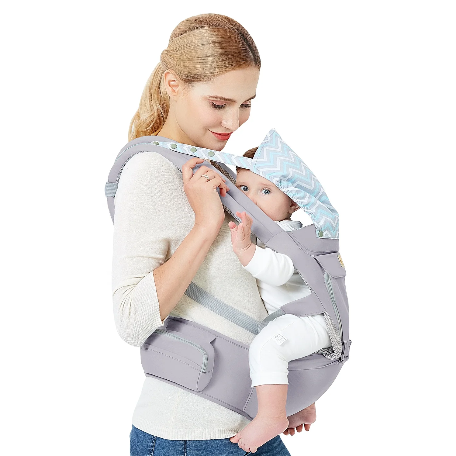 

Put On 6 Comfortable Positions Ergonomic 360 Baby Soft Carrier,Baby Sling Wrap Baby Carrier Ergonomic