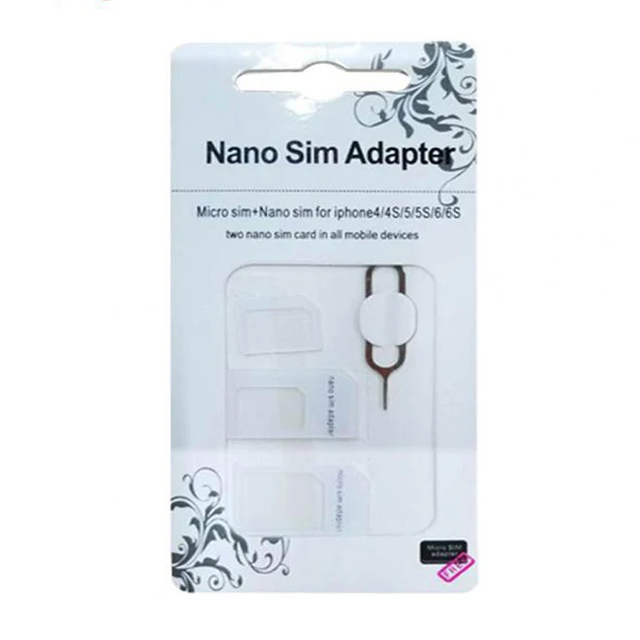 

4 in 1 SIM Card Adapter Convert Nano SIM Card to Micro Standard Adapter for Universal Mobile Phone Adapter Kit