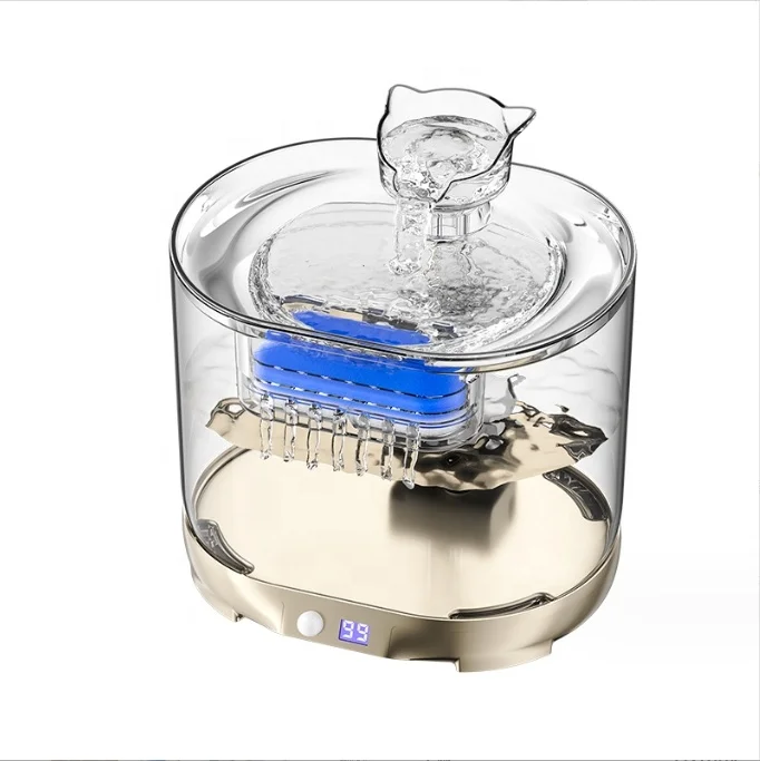 

New Arrival Automatic Circulation Smart Water Dispenser Charging Unplugged Pet Water Dispenser Transparent Drinking Bowl