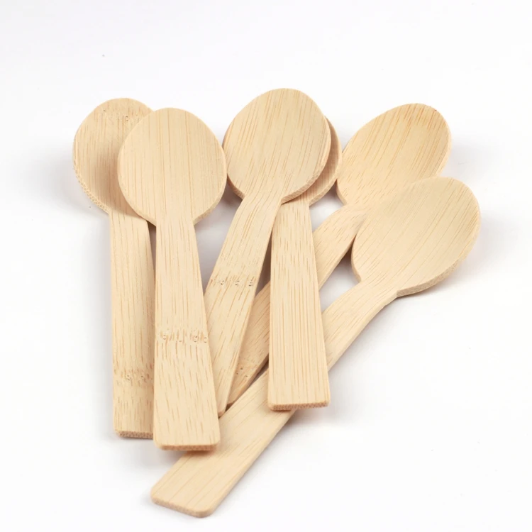 

Eco-friendly tableware disposable biodegradable wooden cutlery set knife fork spoon set, Natural bamboo color