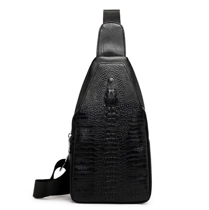 

Sling Strap Shoulder Bag Pu 16 Inch Cross Body Messenger Bag Black Mens Crossbody Crocodile Bag