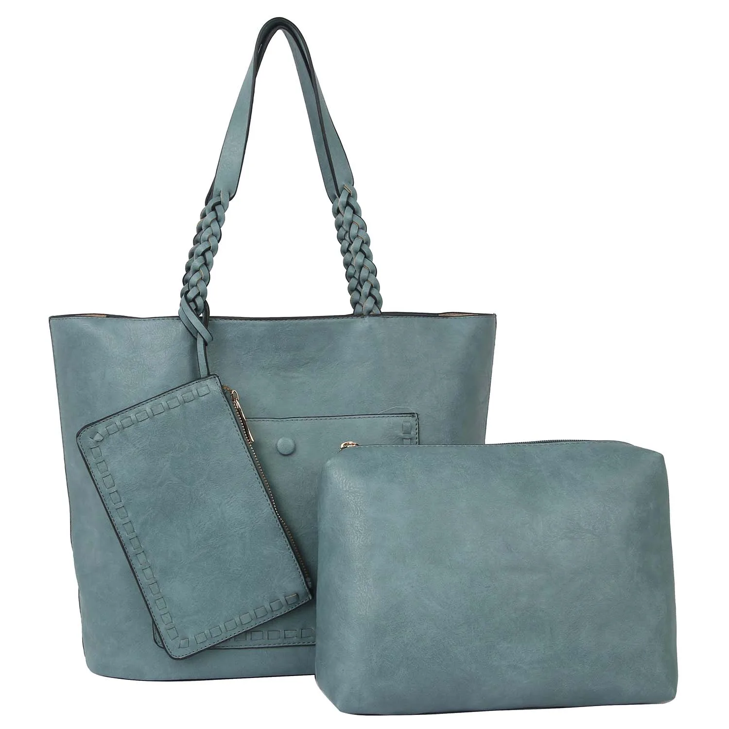 

Customize Style Cheap Tote Bag High Quality Shoulder Bag Faux Vegan Leather 3-in-1 Handbag for Women, More