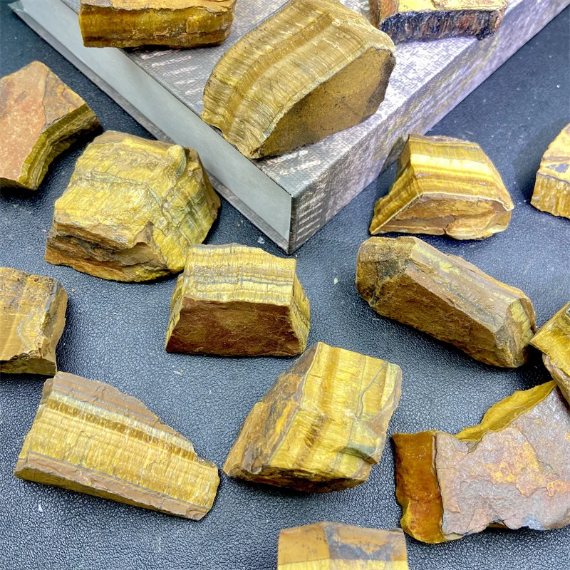 Bulk Wholesale Various Nature-Based Stone Yellow Tiger Eye Raw Stone for Tabletop Decorations