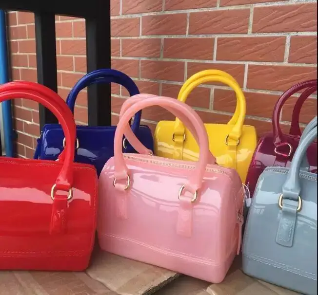 

Mini jelly bag manufacturer sells one - shoulder, trendy PVC pillow bag, Yellow, black, silver, rose, pink, green