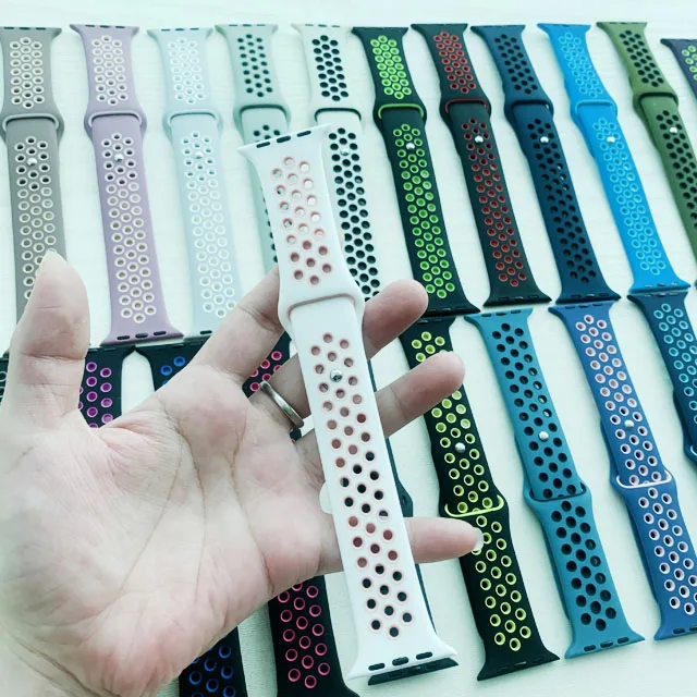 

New Color for sports band Watch strap for Apple Watch sport band silicone straps 38mm 40mm 42mm 44mm series 5/4/3/2/1