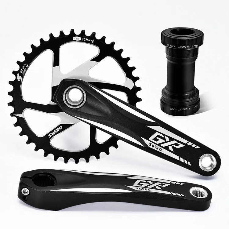 

170mm Crank 32/34/ 36/38T Chainring Bottom Bracket MTB Bicycle GXP Crank Set, Black