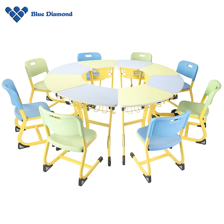 
Ergonomic Kids Pre School Preschool Nursery Study Table Desk Chair Set  (1600078092646)