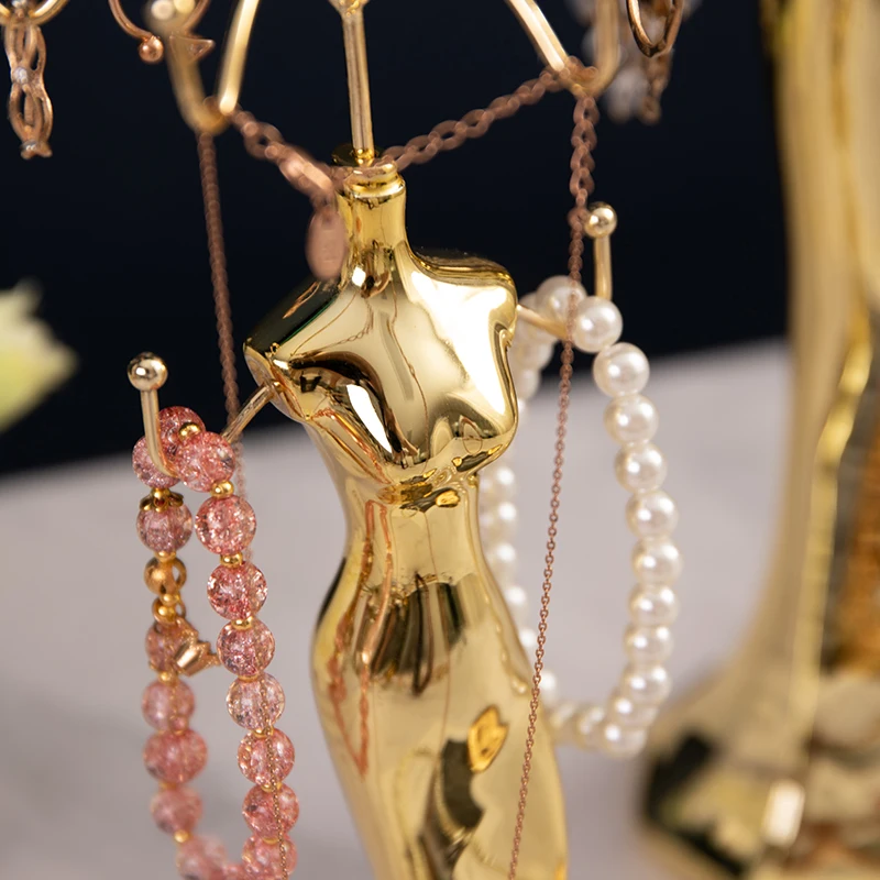 Window Display Props Jewelry Mannequin Jewelry Bracelet Ring Necklace Display Stand Gold Plating