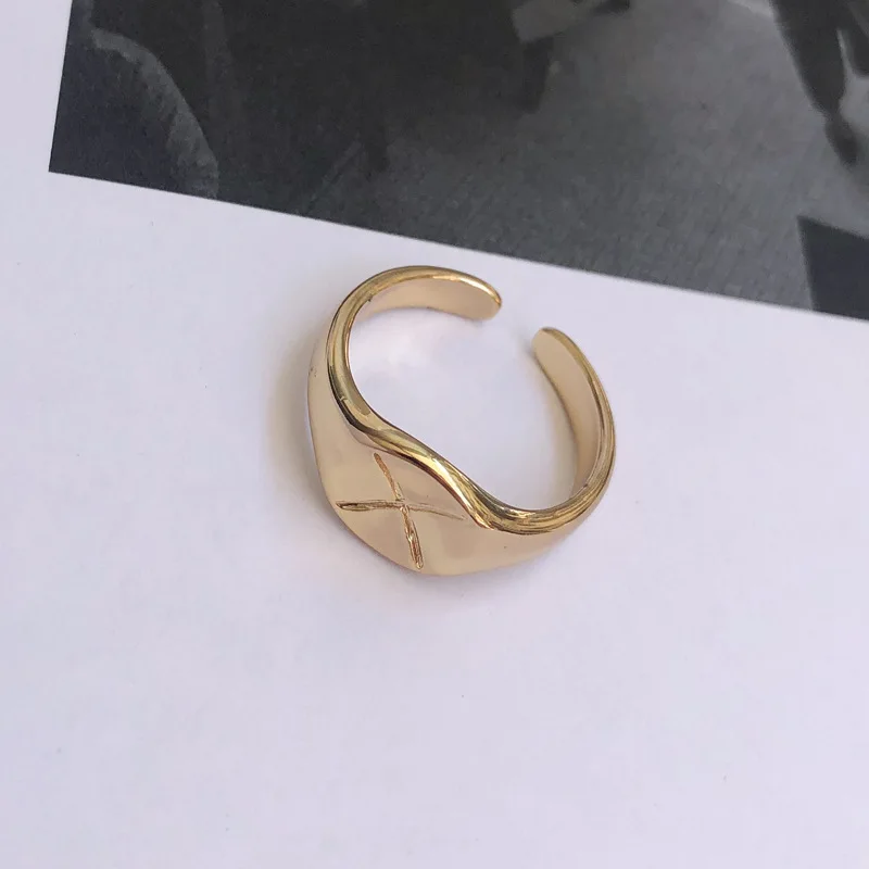 

Retro gold circular fashion opening personality adjustable rings