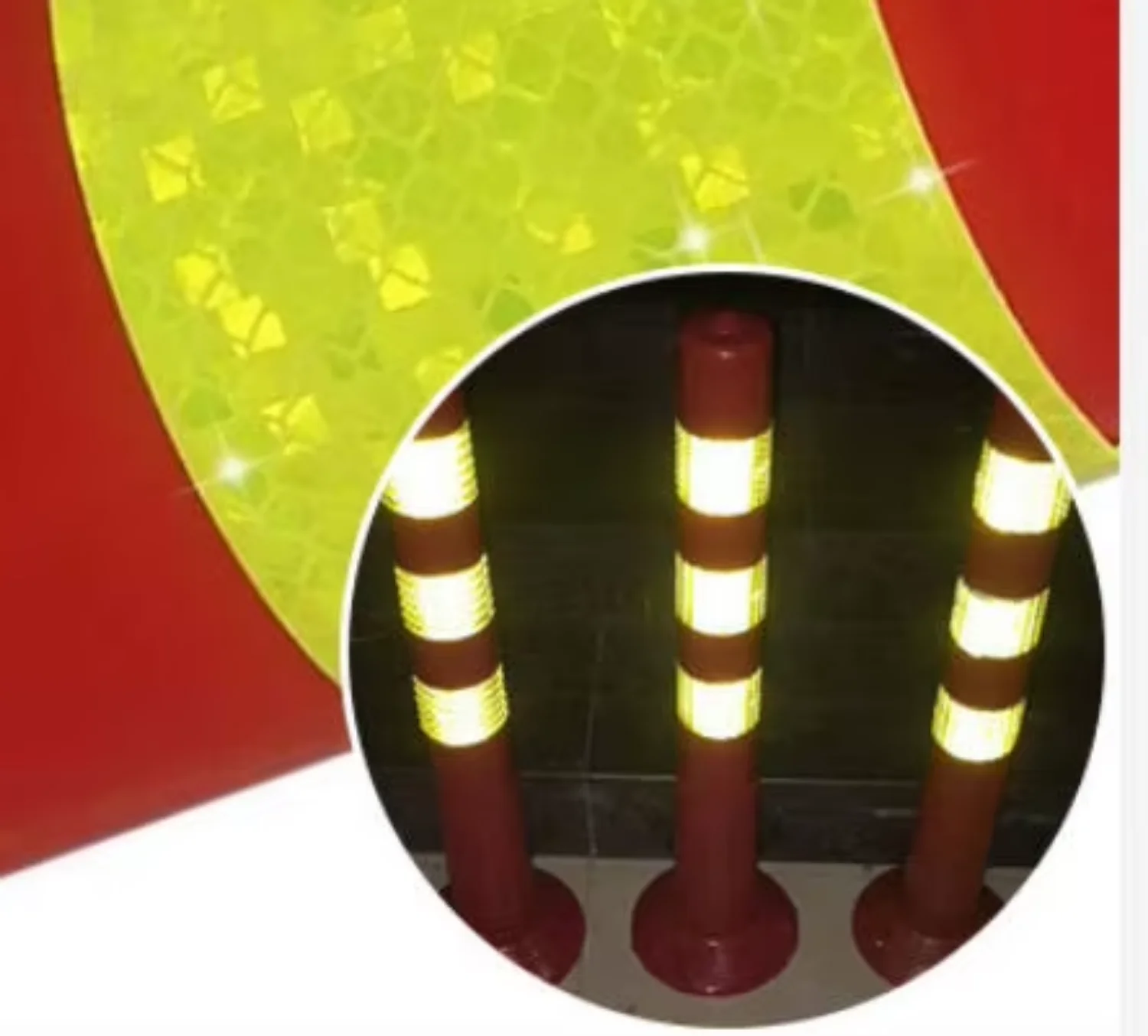 Traffic Safety Spring Warning Bollard 750mm High Reflective Flexible Parking Guide Post