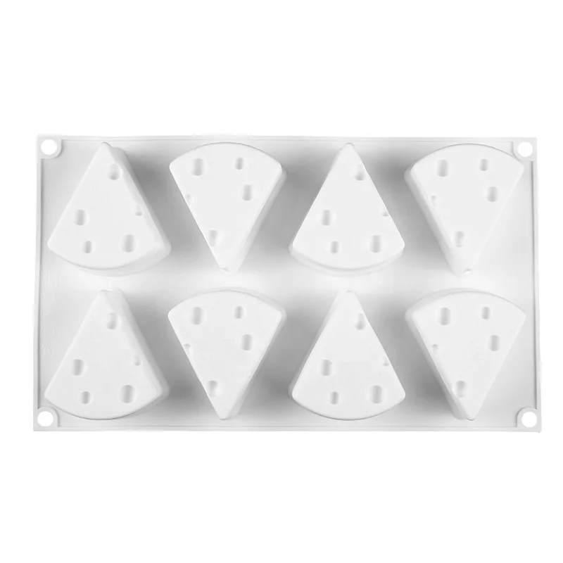 

Silicone 8 cavity cheese cake mold. DIY home baking tools, White