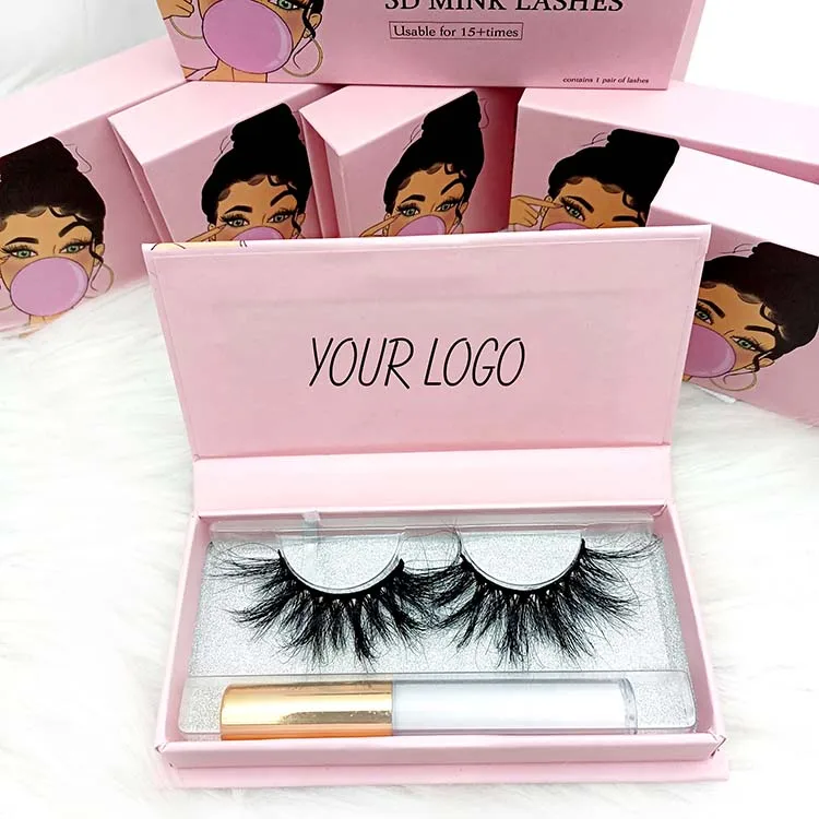 

custom lashbox packaging lash boxes fluffy mink eyelash with glue eylashes case, Oem