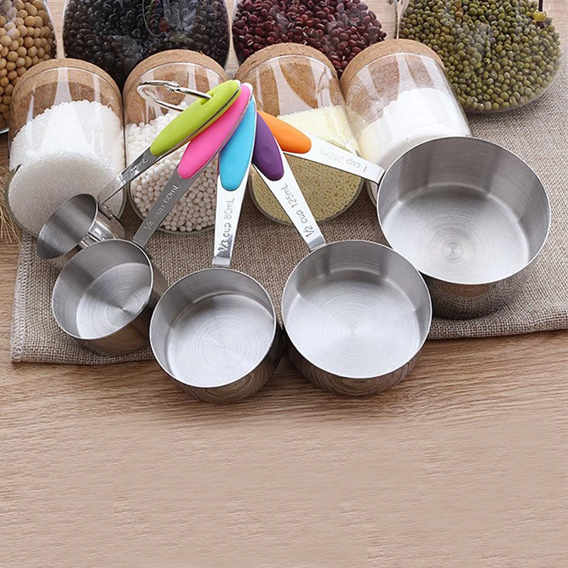 Hot Selling Silver Plated Metal / Stainless Steel Measuring Cups And Spoons