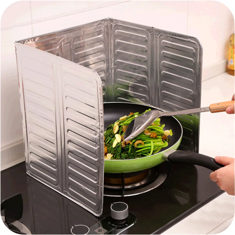 

New Kitchen Oil Barrier Aluminum Foil Plate Stove Oil Baffle Plate Creative Kitchen Supplies Cooking Heat Splash Hot Baffle