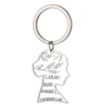 Beautiful women head charms stainless steel key chain car key ring twig leaves tree branch bird letter english initial