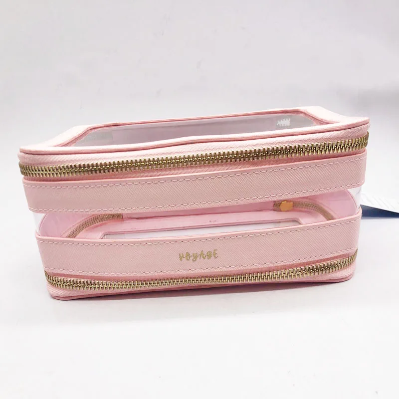 clear pink makeup bag