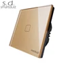 Smartdust Villa Interruptor Tactil 1 Way 1 Gang Glass Panel Screen Wall Switch TC2 Light Touch Switch