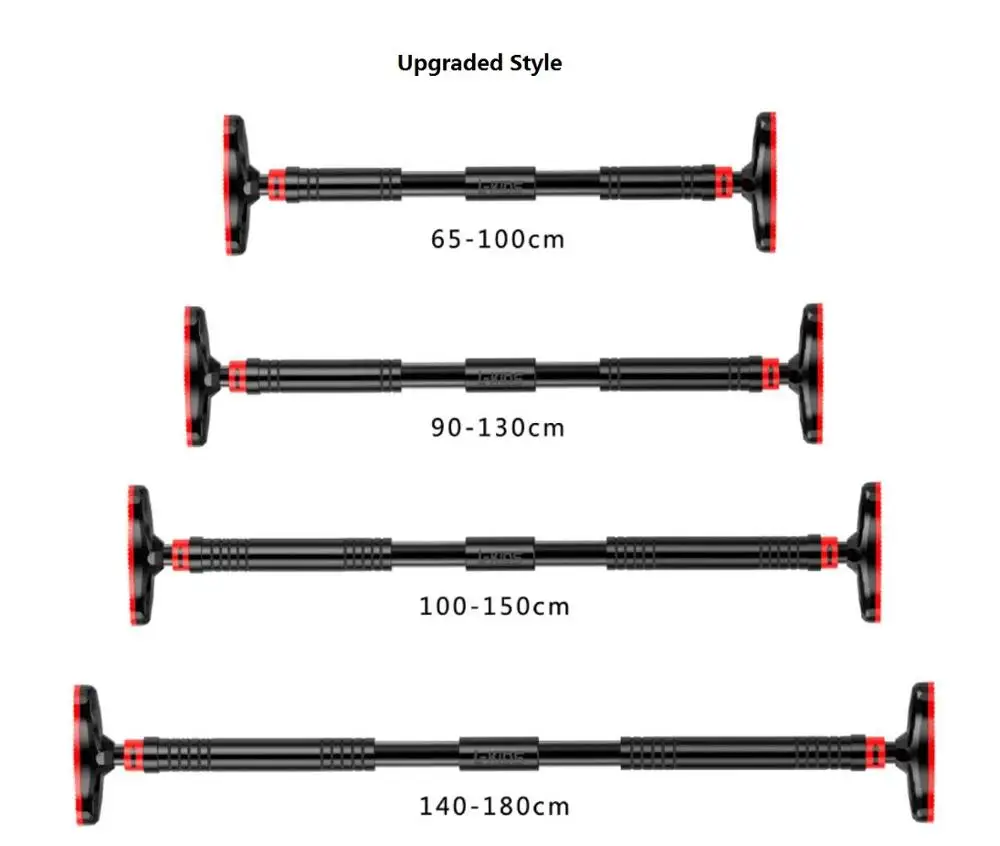 

Gym Home Exercise Fitness Equipment Upgraded Punch-free Pull Up Bar Door Horizontal Bar Door Frame Wall Single Rod, Black/red