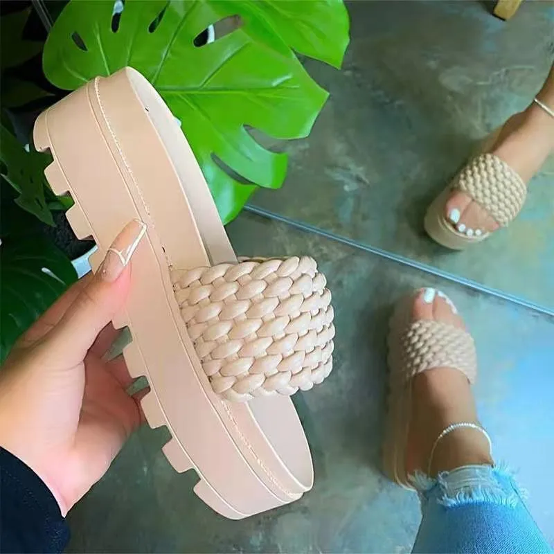 

The Big Size Casual Lady Summer Slipper Beach Plastic Jelly Woman Shoes Woven shoes Sandals S0317, 4 colors