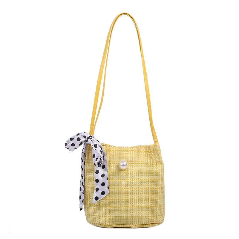 

Textured large capacity armpit bag summer woven canvas shoulder bag fashion