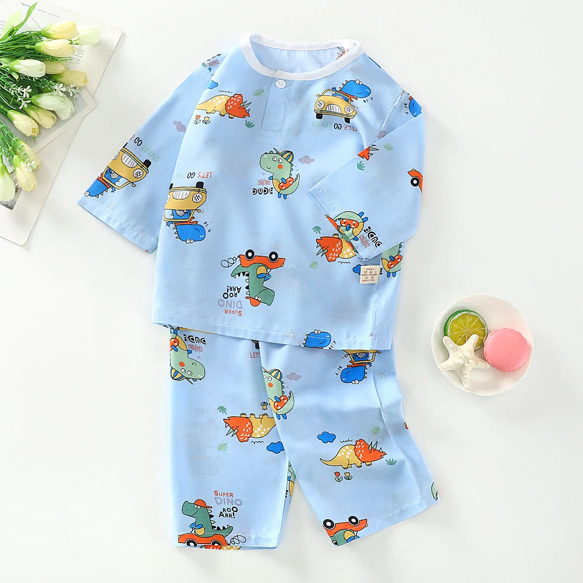 

children's clothing boys and girls clothes short-sleeved pants suits baby pajamas suits kids pjs 2piece set, Picture shows