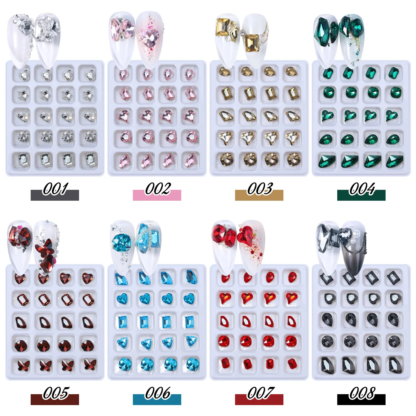 

K9 Crystal Flat Bottom Special Shaped Flat-back Glass Rhinestone 3D Nail Art Rhinestones