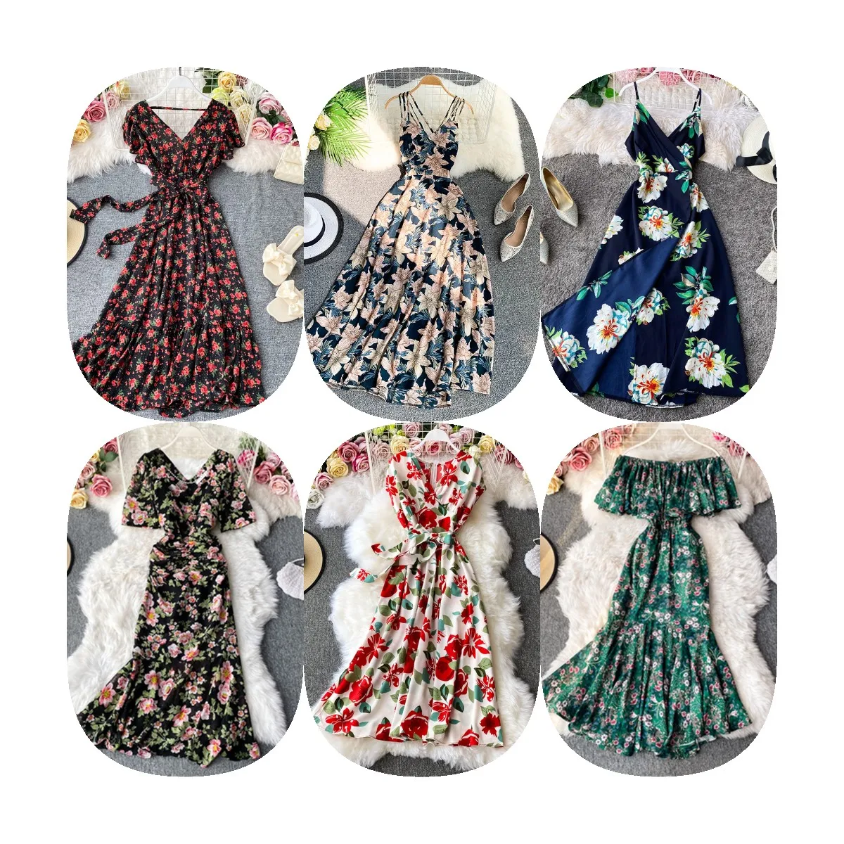 

European Bohemian women's print Plus Size Sexy Dress