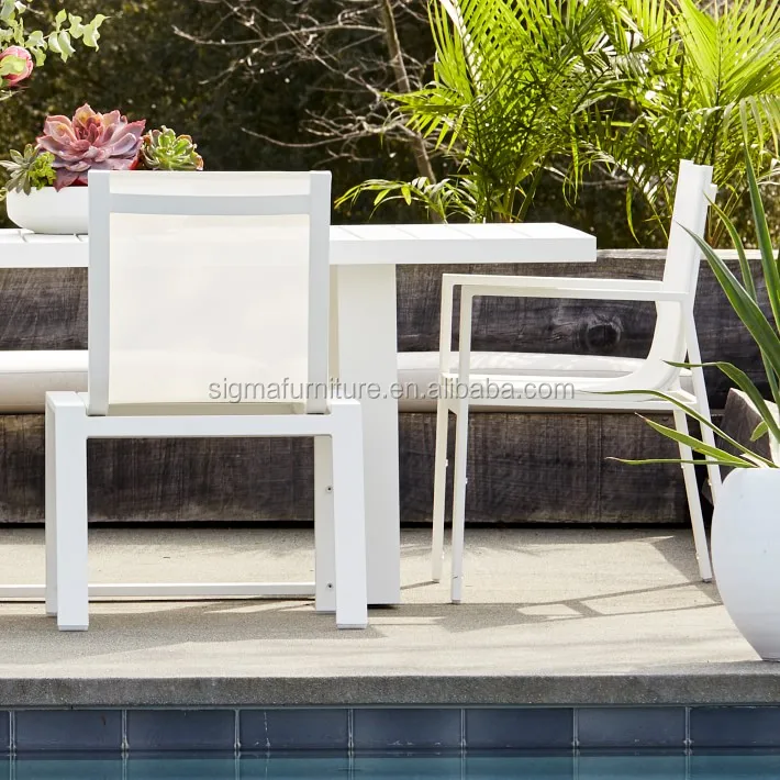 outdoor Simplicity garden furniture Crafted of enduring aluminum Rectangular Dining set