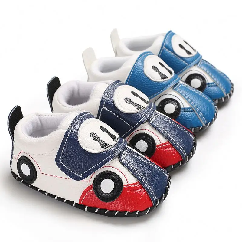 

Factory Wholesale casual patchwork leather sole anti-slip autumn 0-1 years baby boys shoes, Red and blue/blue and white