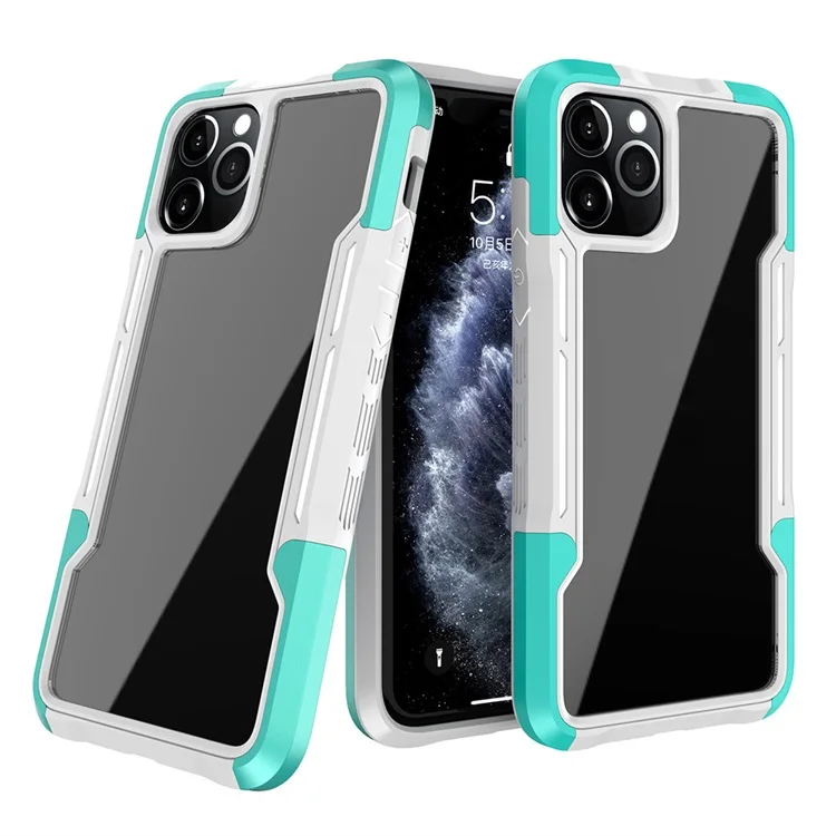 

3 in 1 colorful hybrid TPU bumper clear acrylic PC hard back cover phone case for iPhone 11 12 pro max
