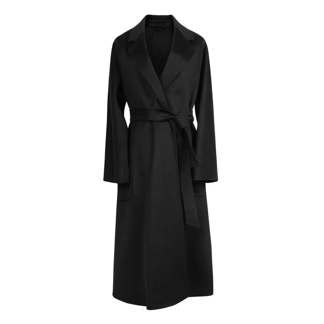 High Street Winter Double-sided Slim Fit Elegant Women Trench Coat Long ...