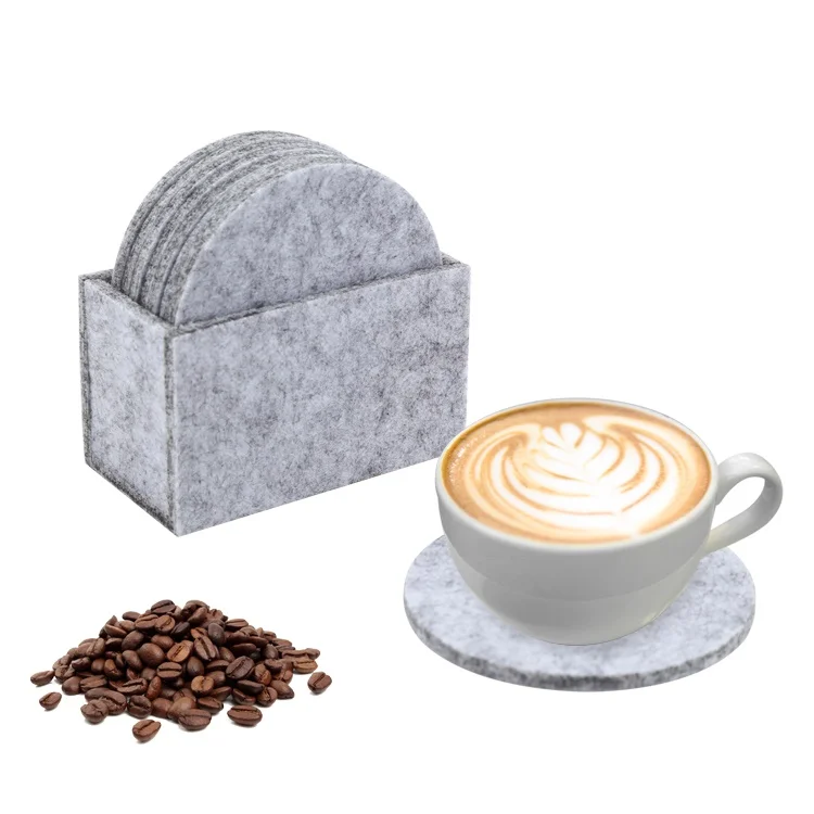 

Custom Laser Cut Felt Coaster Cup Mat Tablemat Felt Pan Pot Protector, Grey