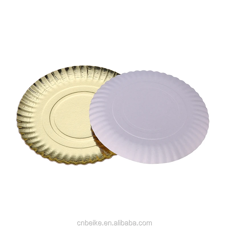 Disposable Gold Cake Tray 5 Sizes Round Shape Cake Plate Factory Cheap