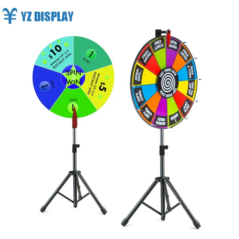 

Tripod Lucky Stand 24 Inch Entertainment Game Prize Wheel Spinner