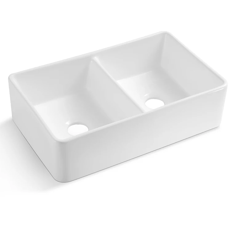 
CUPC Double bowl undermount farmhouse sink ceramic kitchen sink 
