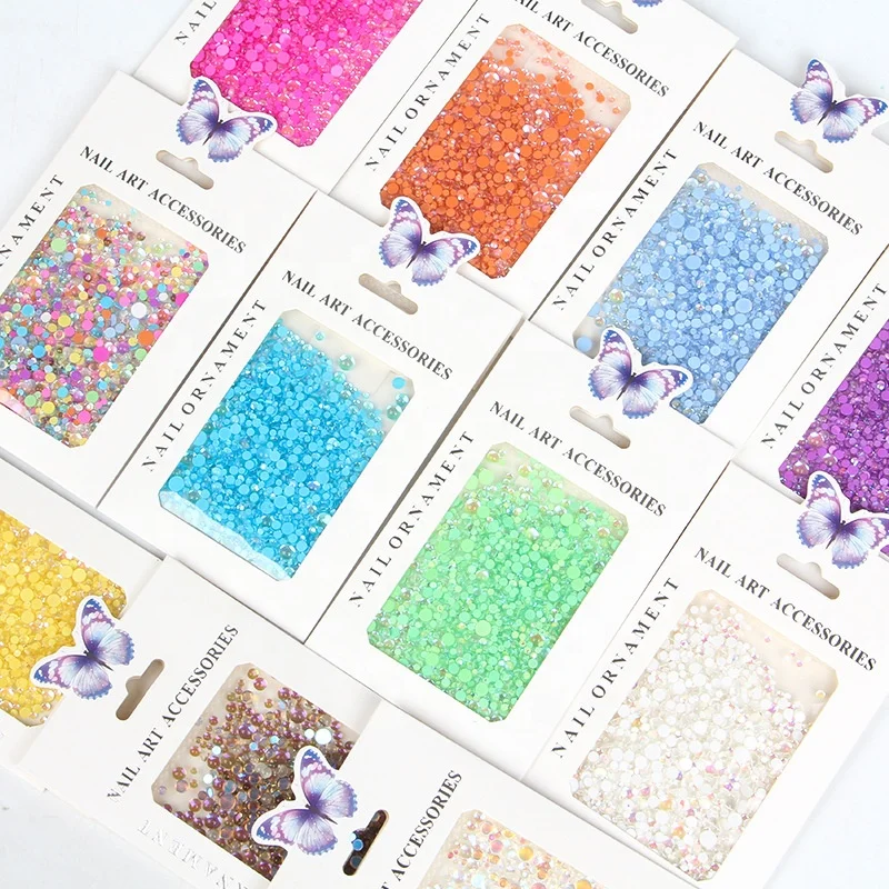 

Paso Sico 2022 New Arrivals Mixed Shimmer Beads for Nail Art Decorations Shimmer Mermaid Beads 1440pcs Nail Rhinestone Supplies