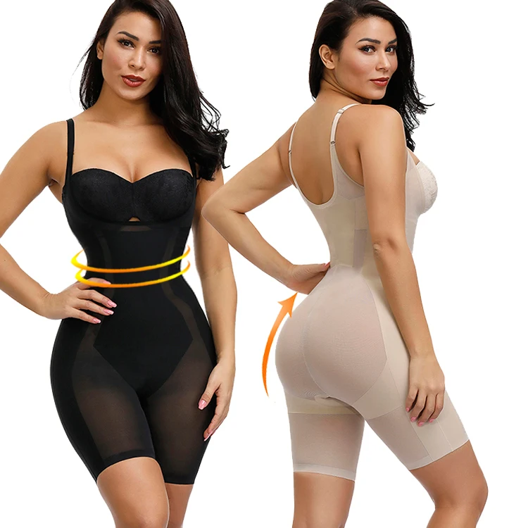 

Lover-Beauty Adjustable Straps Waist Tummy Control Women Full Body Shaper Shapewear, As shown