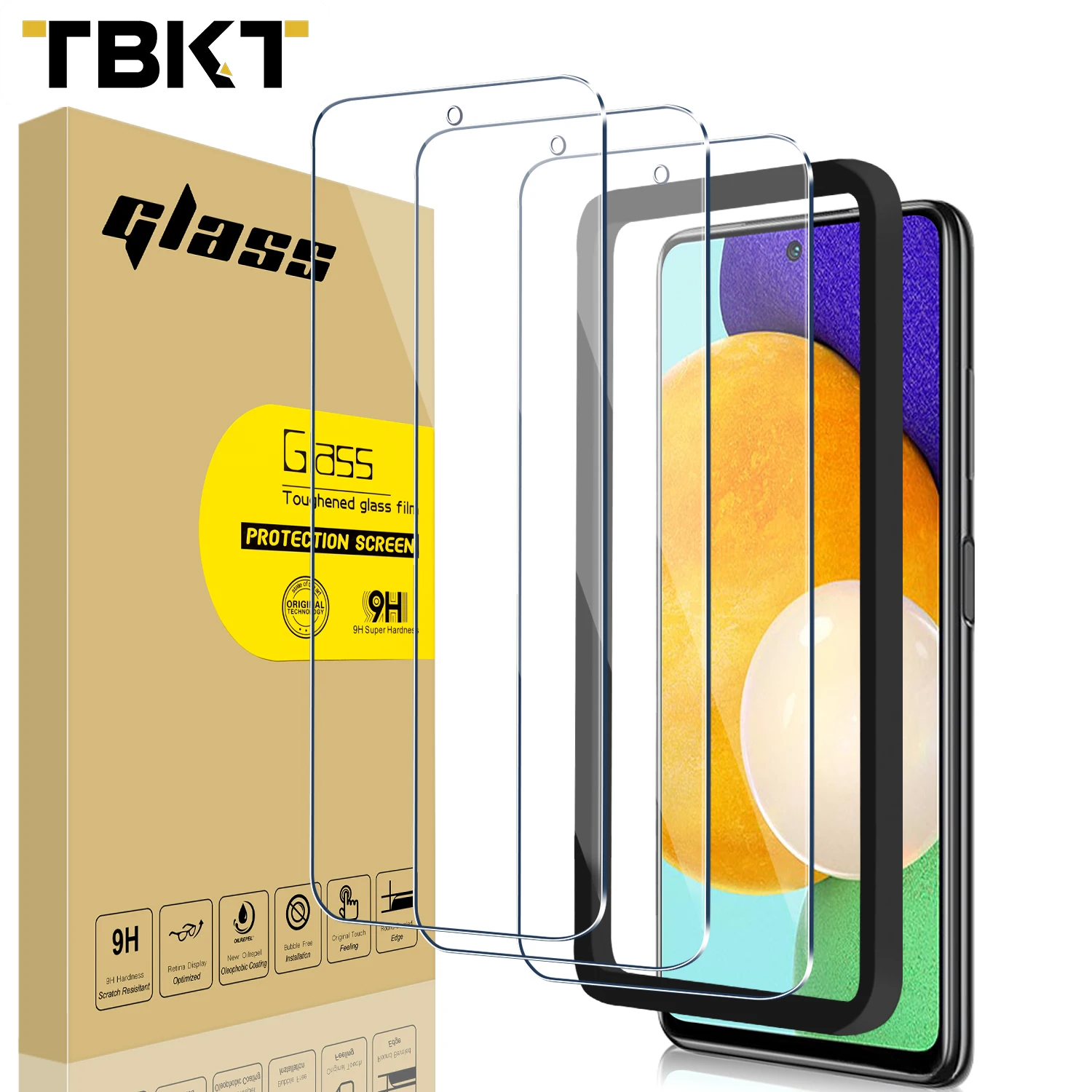 

3D Screen Protector 0.33 Tempered Glass 9H Screen Protection glass for samsung A52 5G Japan+AB Glue Material