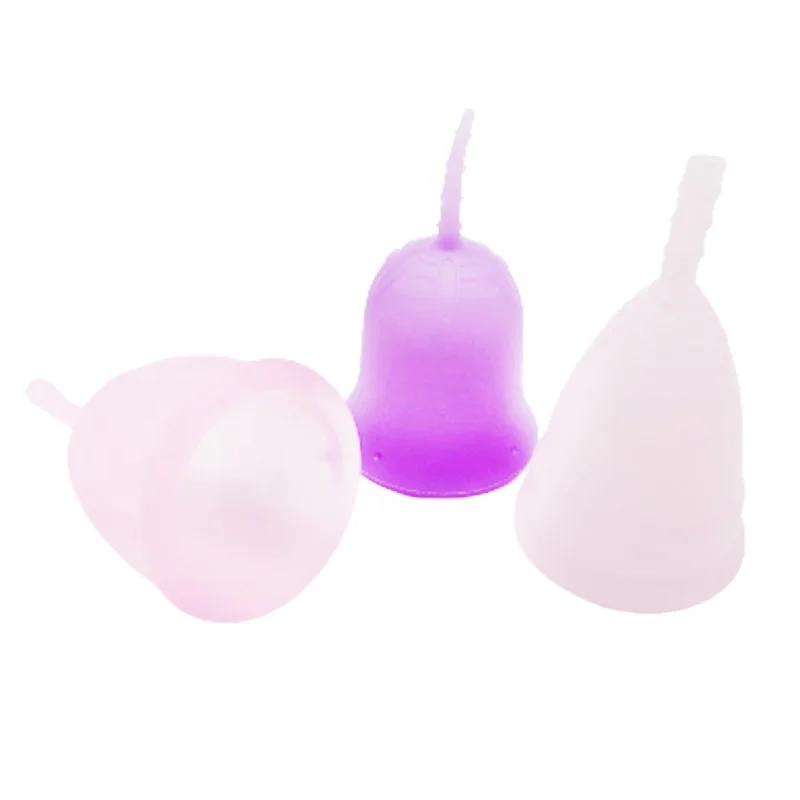 

menstrual cup-girls period blood collection feminine sanitary soft reusable silicone menstrual cups, Purple /blue/ pink/transparent/customized color