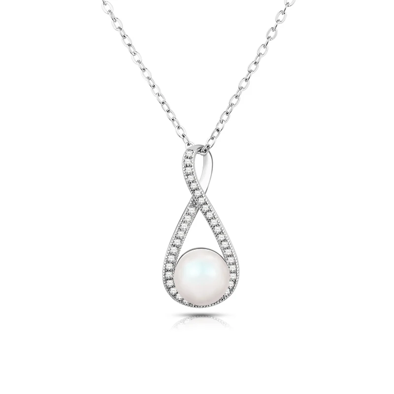 

Wholesale High Quality Women 925 Sterling Silver Pendant Pearl Necklaces