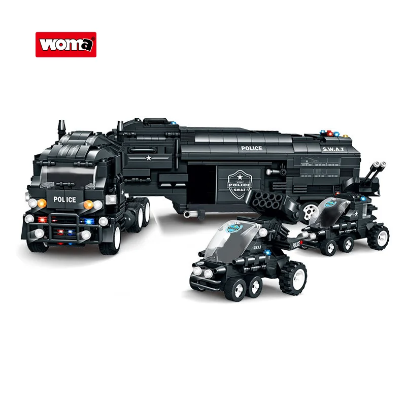 Woma Toys SWAT Car Building Block Toys for Kids Police Vehicle Model DIY (C0552)