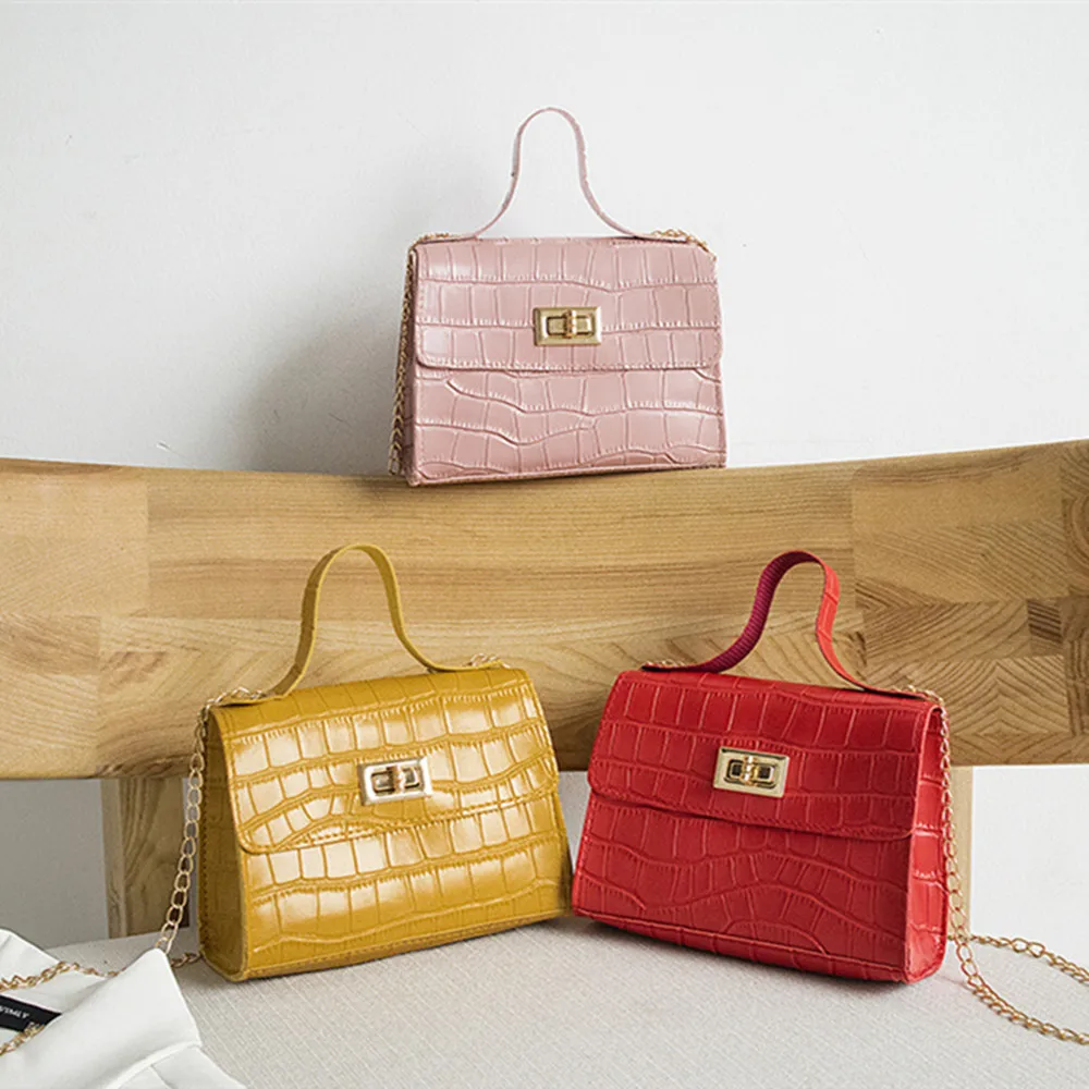 

Factory price high quality women PU crossbody bag Alligator fashion style handbags, 5 colors