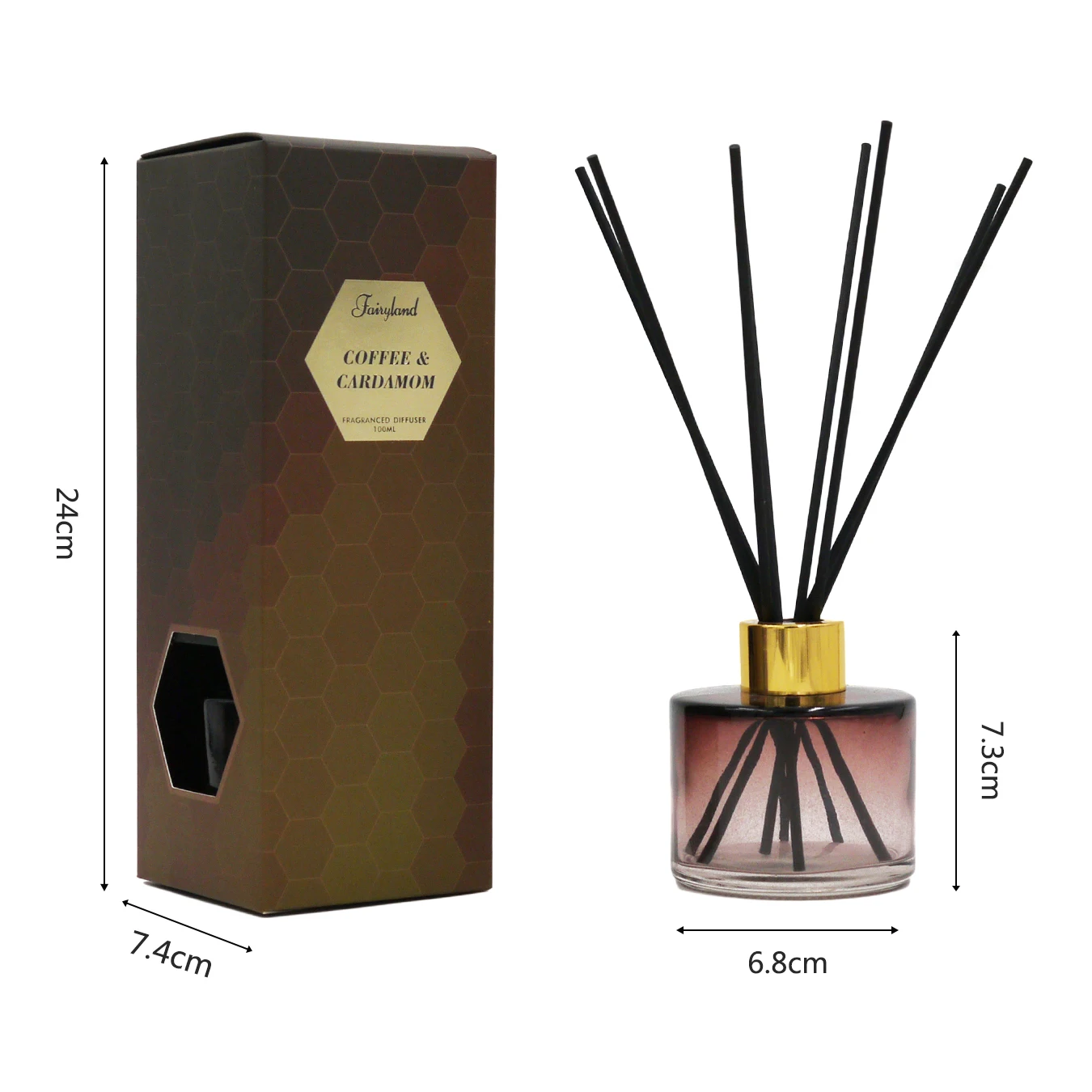High Quality 8 Pcs Natural Reeds/100ml Diffuser Liquid Glass Bottle ...