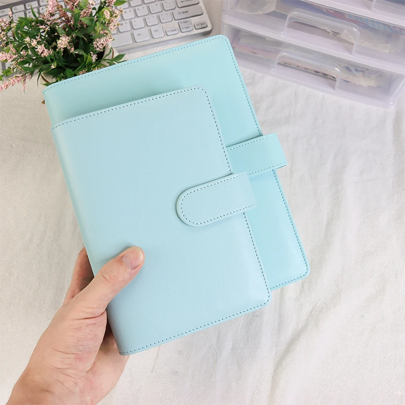 

Wholesale a5 a6 file holder loose leaf pu leather loose-leaf notebook binder with prong rings for students journal business