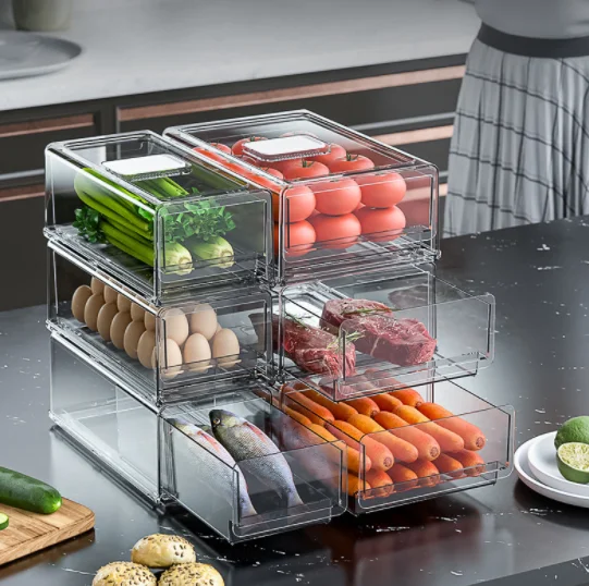 

Drawer refrigerator storage box kitchen thickened fruit vegetable and egg tray