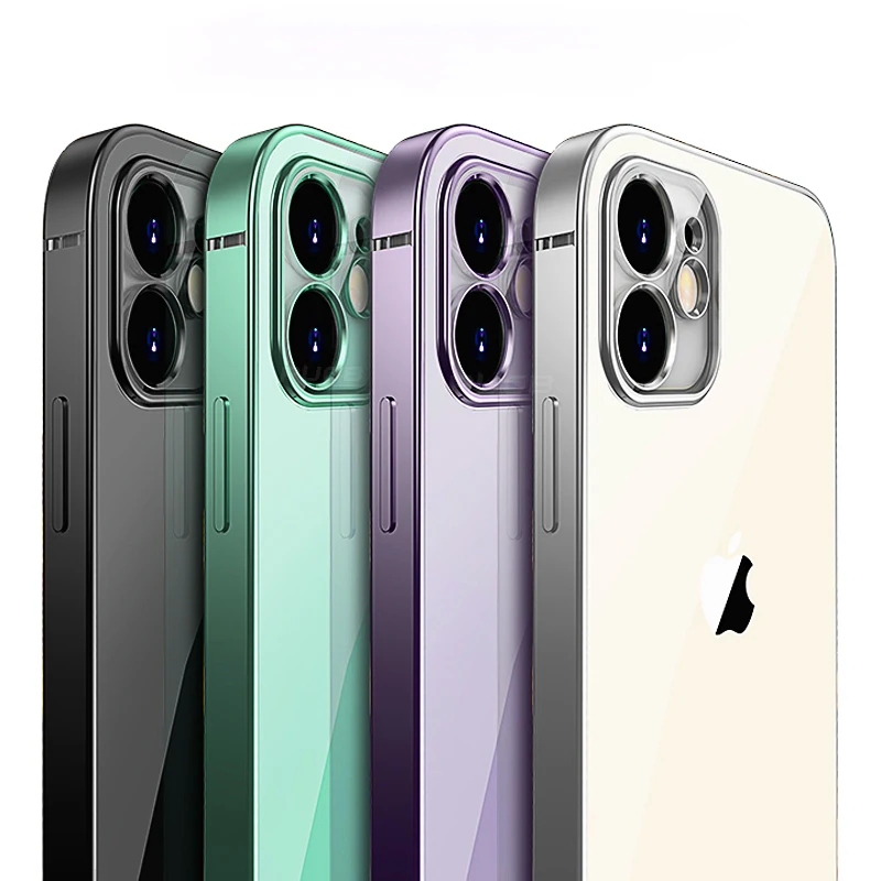 

HOCAYU Luxury Classic Square frame Plating Case For iPhone 11 Pro Max 12 x xs max xr 7 8 plus se 2020 fundas para celulares