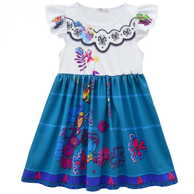 

Wholesale Encanto Isabela Dress Fly Sleeve Birthday Party Supplies Cosplay Dress Kids Girls Encanto Princess Dress